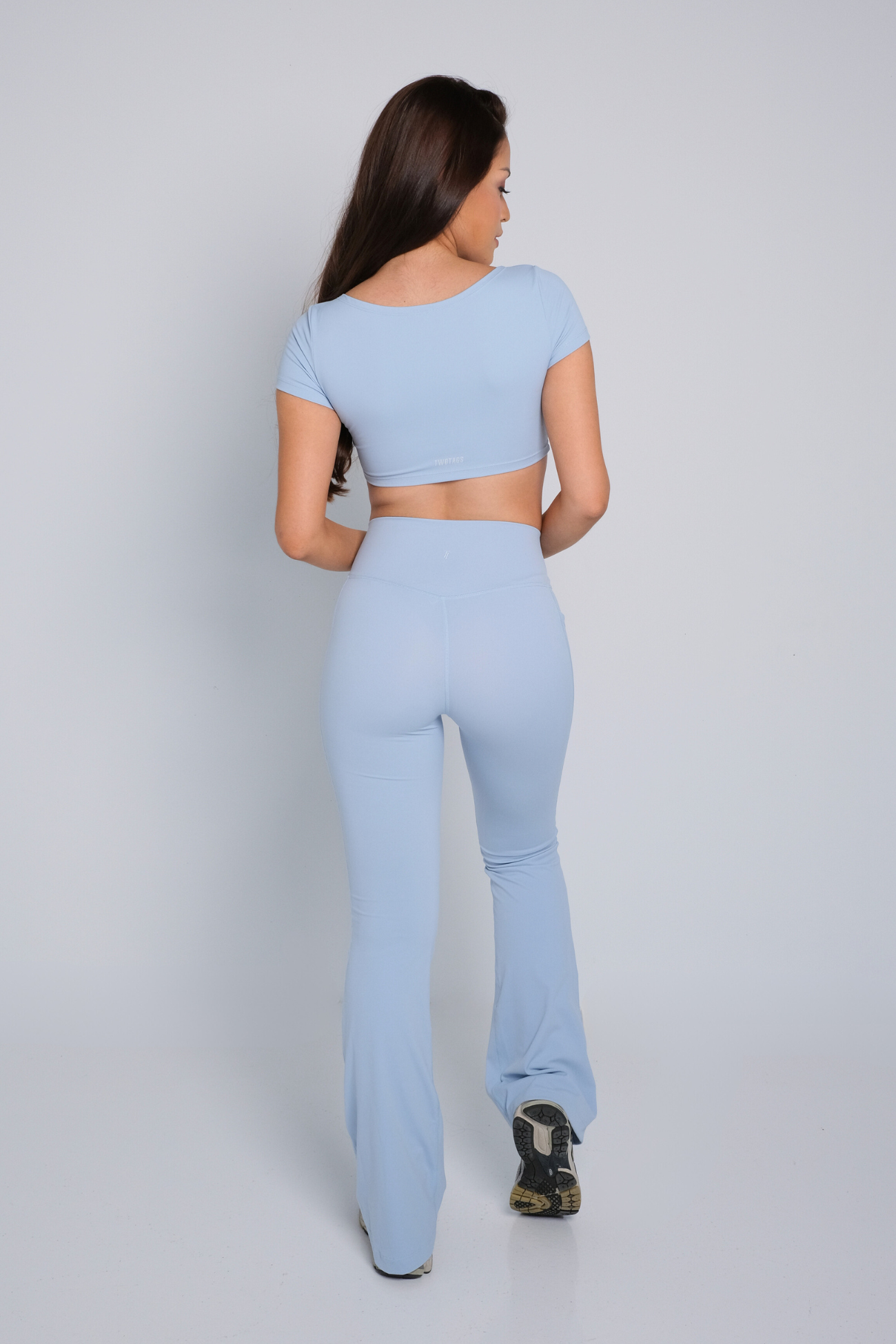 Ruched Crop Top - Baby Blue