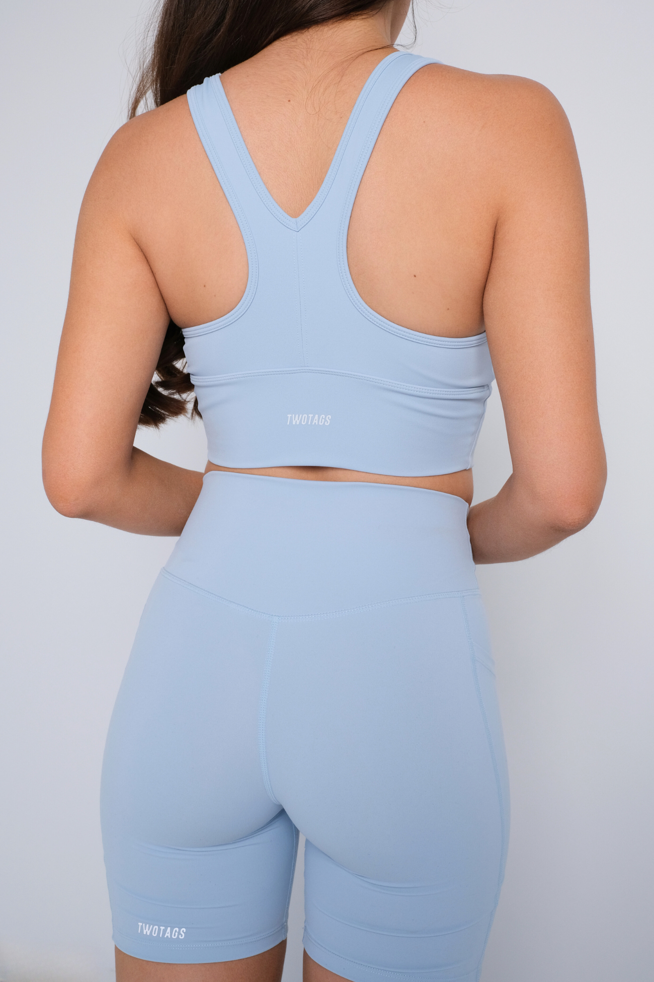 Ruched Sports Bra - Baby Blue